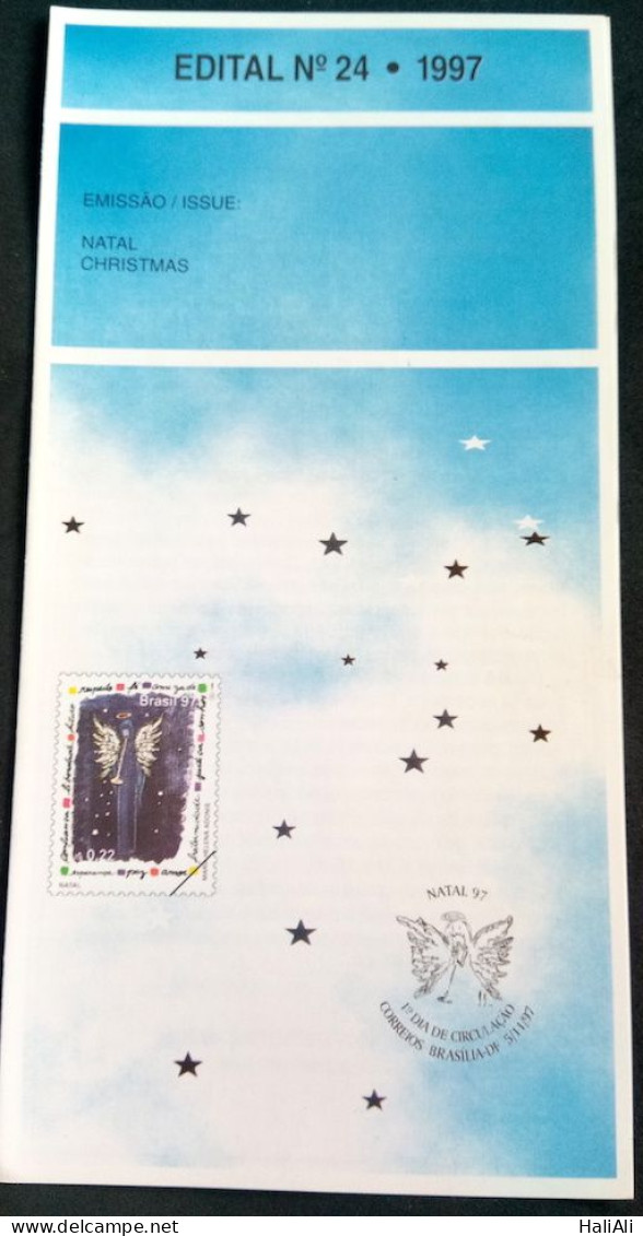 Brochure Brazil Edital 1997 24 Christmas Religion Without Stamp - Briefe U. Dokumente