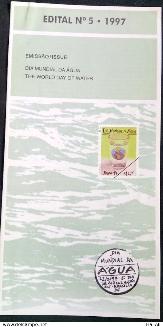 Brochure Brazil Edital 1997 05 World Water Day Environment Without Stamp - Lettres & Documents