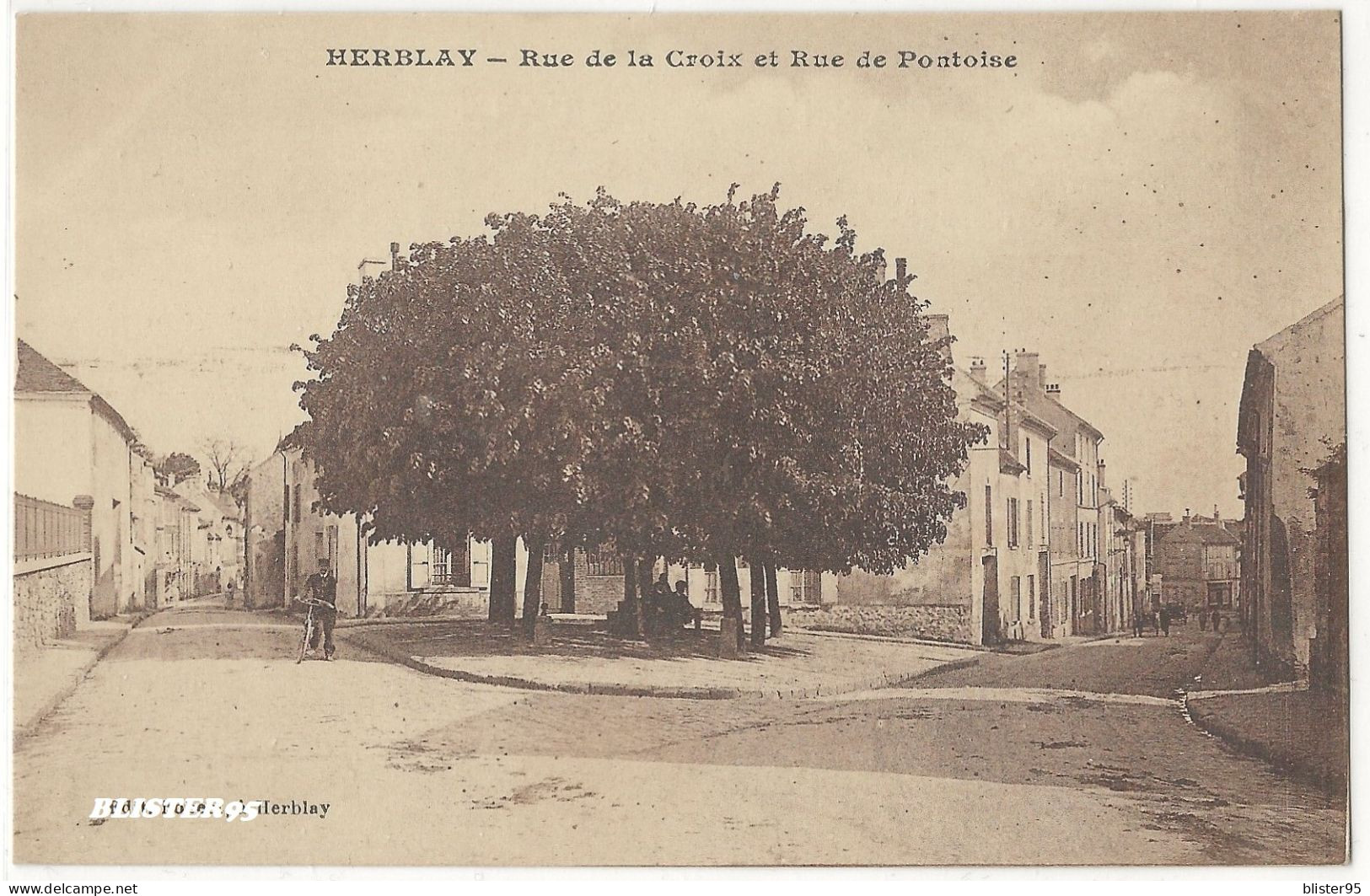 Herblay (95) Rue De La Croix Et Rue De Pontoise , Non écrite 1900/1910 - Herblay