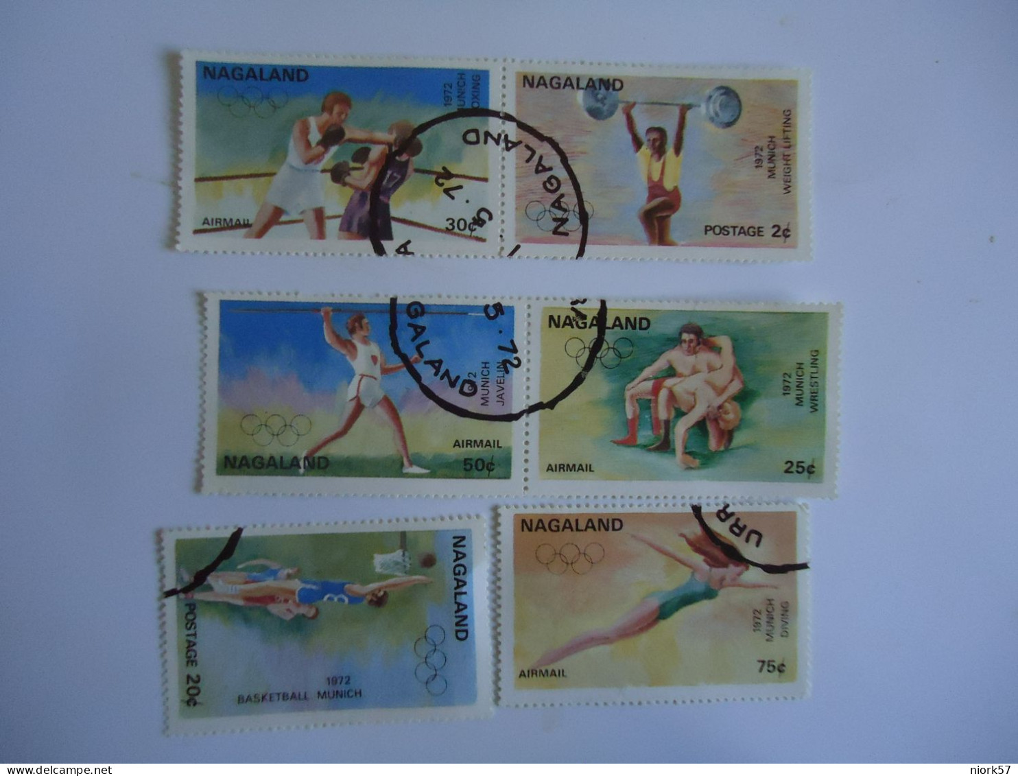 NAGALAND  USED SET 6  OLYMPIC GAMES MUNICH 1972 - Verano 1972: Munich