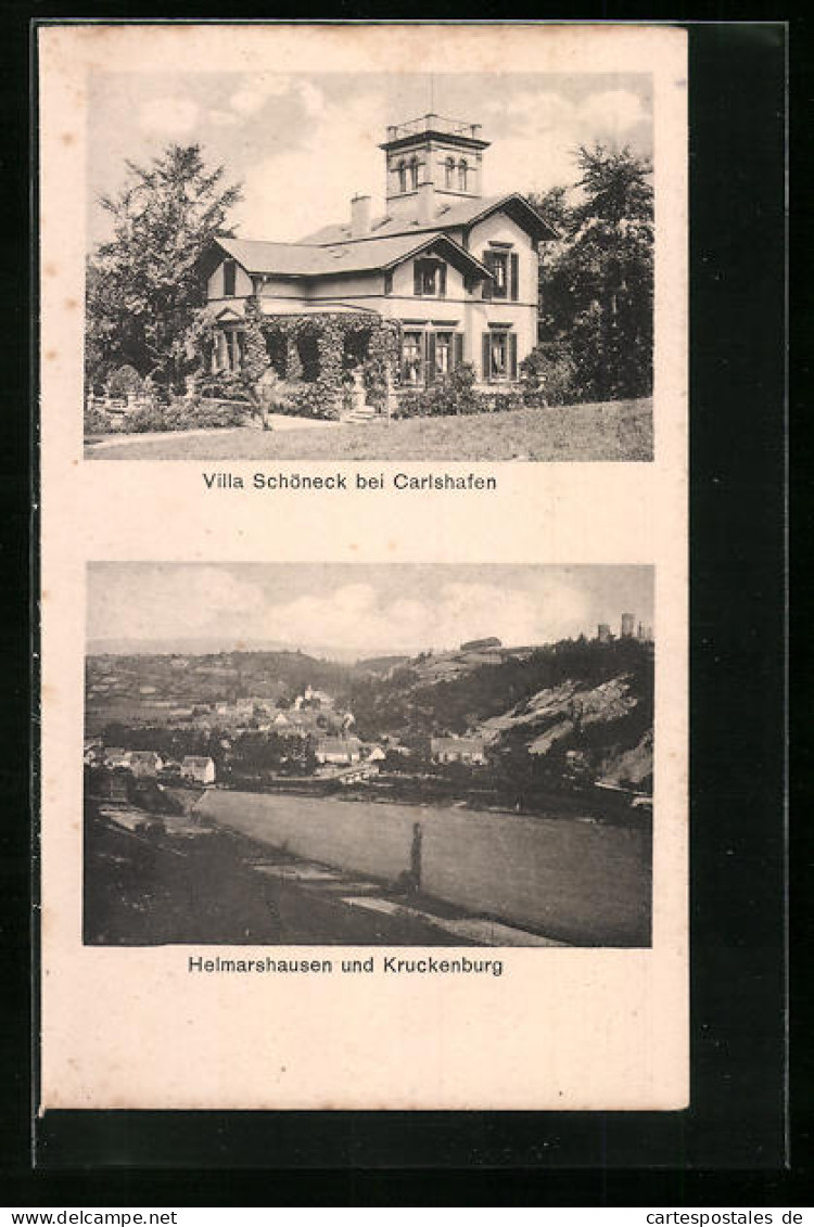 AK Bad Karlshafen, Villa Schöneck Bei Karlshafen, Helmarshausen Und Kruckenburg  - Bad Karlshafen