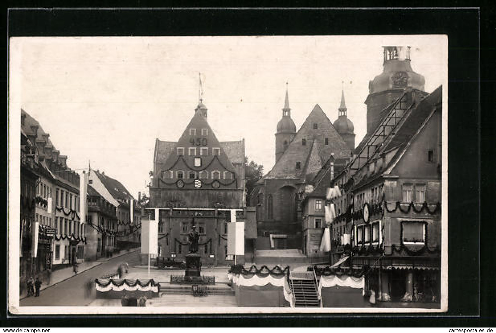 Foto-AK Eisleben, 450-Jahrfeier Luther 1933, Platz Im Festschmuck  - Lutherstadt Eisleben