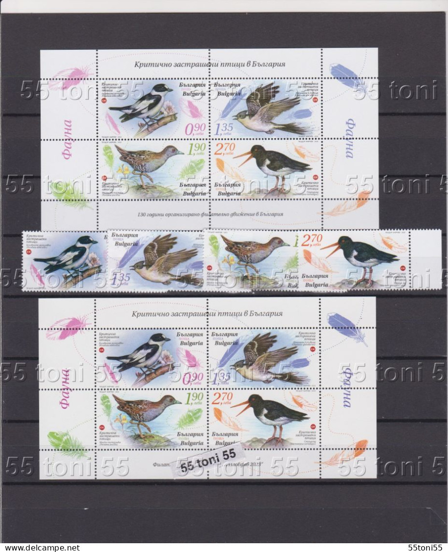 2023 Fauna Endangered Birds In Bulgaria  4v.+ 2 S/S-MNH ( Normal Paper & UV )Bulgaria / Bulgarie - Ungebraucht