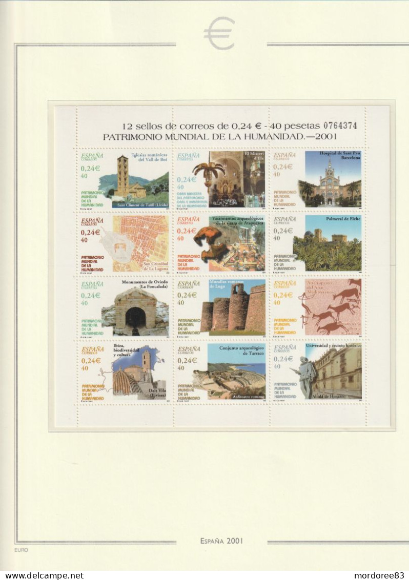 ESPAGNE ANNEE 1999 - 2000 - 2001 LOT DE TIMBRES NEUF** FACIALE FACIAL 38.55 EURO A 40% - Annate Complete