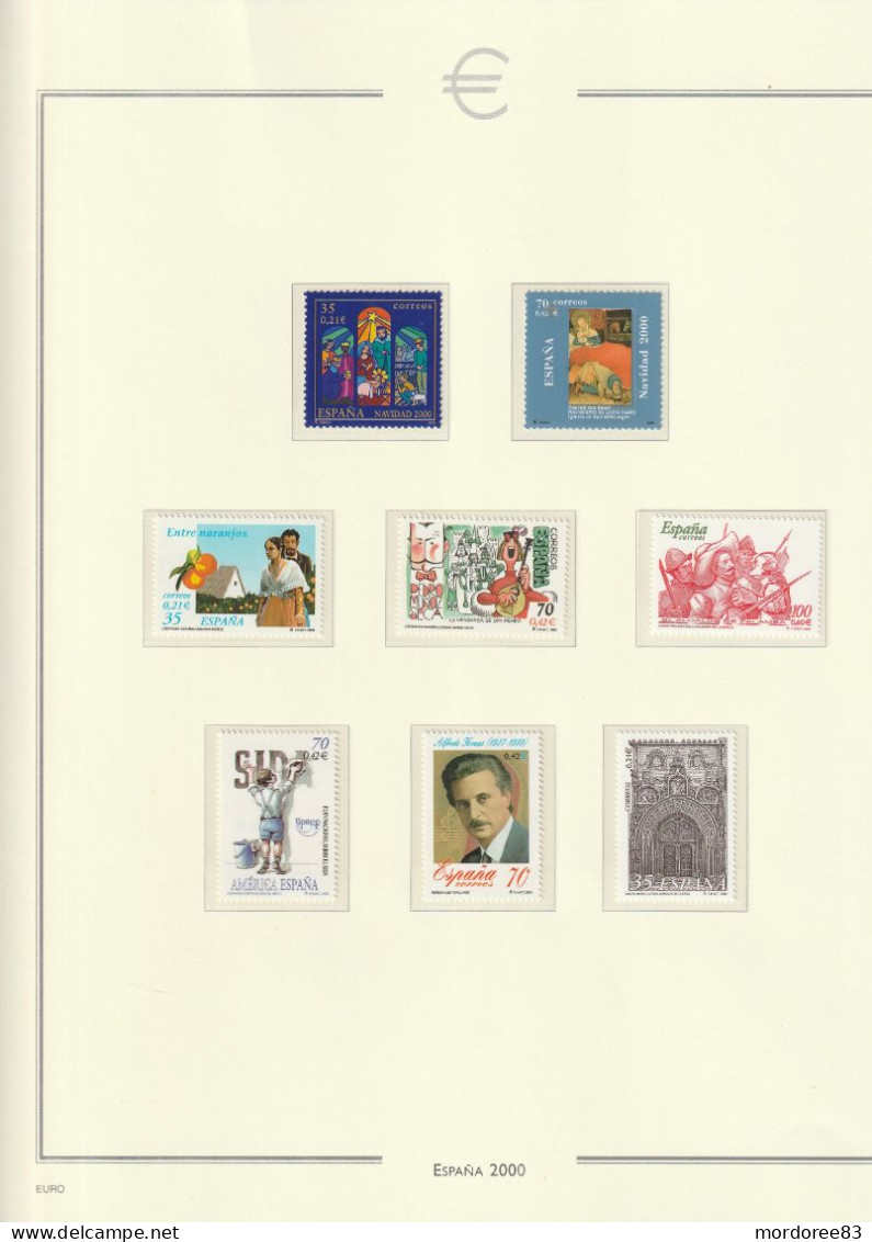 ESPAGNE ANNEE 1999 - 2000 - 2001 LOT DE TIMBRES NEUF** FACIALE FACIAL 38.55 EURO A 40%