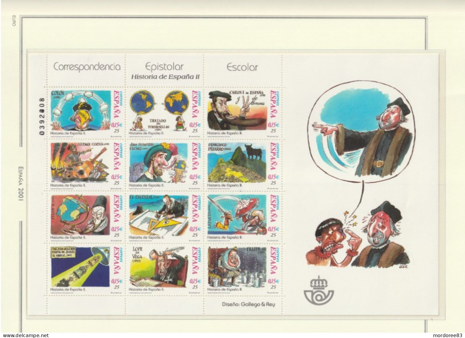 ESPAGNE ANNEE 1999 - 2000 - 2001 LOT DE TIMBRES NEUF** FACIALE FACIAL 38.55 EURO A 40%