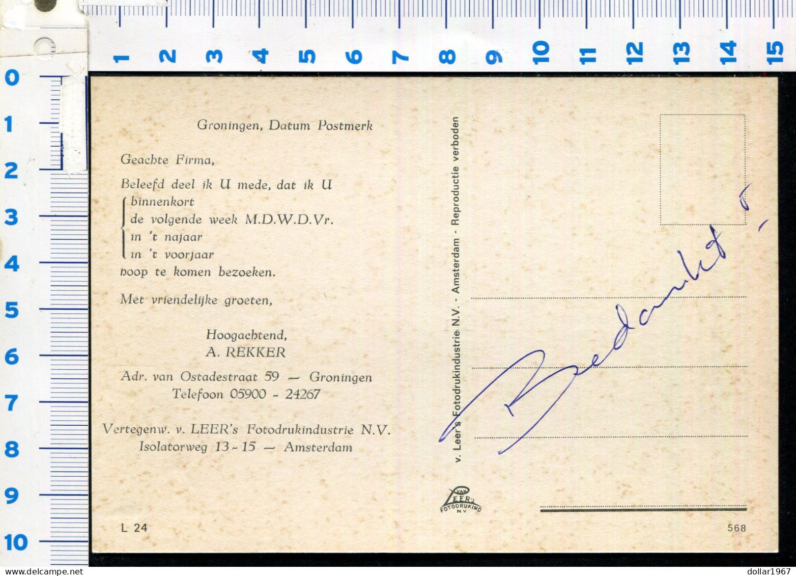 Van Leer's Fotodrukindustrie ( Groningen ) School Fotograaf   -  -2 Scans For Condition.(Originalscan !!) - Ecoles