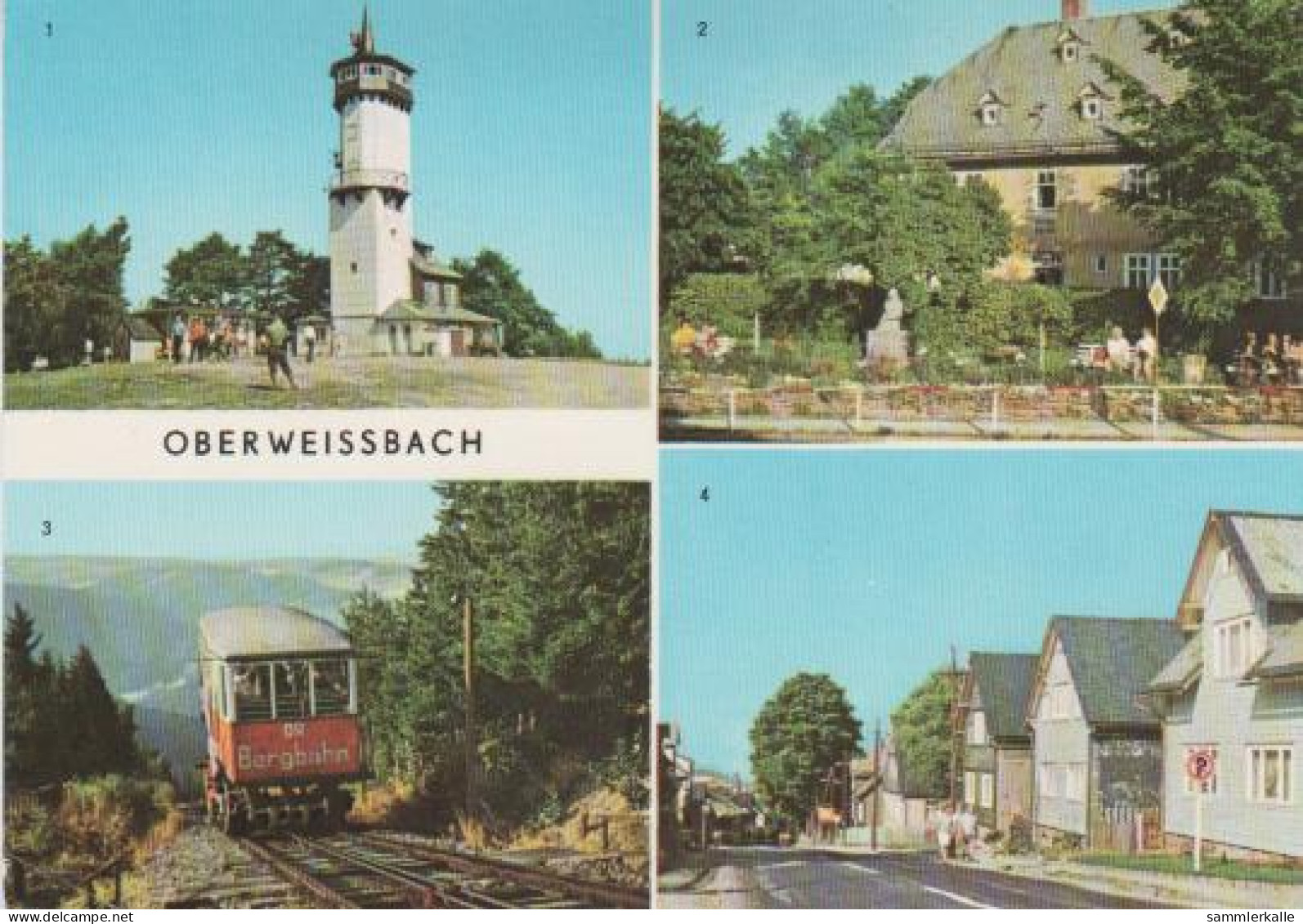 3125 - Oberweissbach - Fröbelturm, Fröbelhaus, Bergbahn, Sonneberger Strasse - 1980 - Oberweissbach