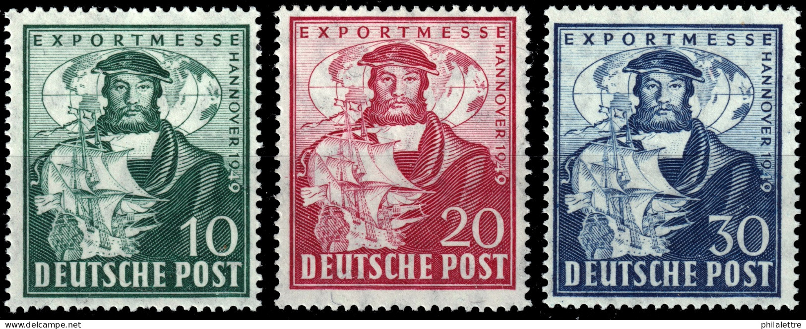 ALLEMAGNE / DEUTSCHLAND (British/American Zone) 1949 Mi.103a/5a Hannover Export Fair - Mint (103 & 105**, 104*) - Postfris