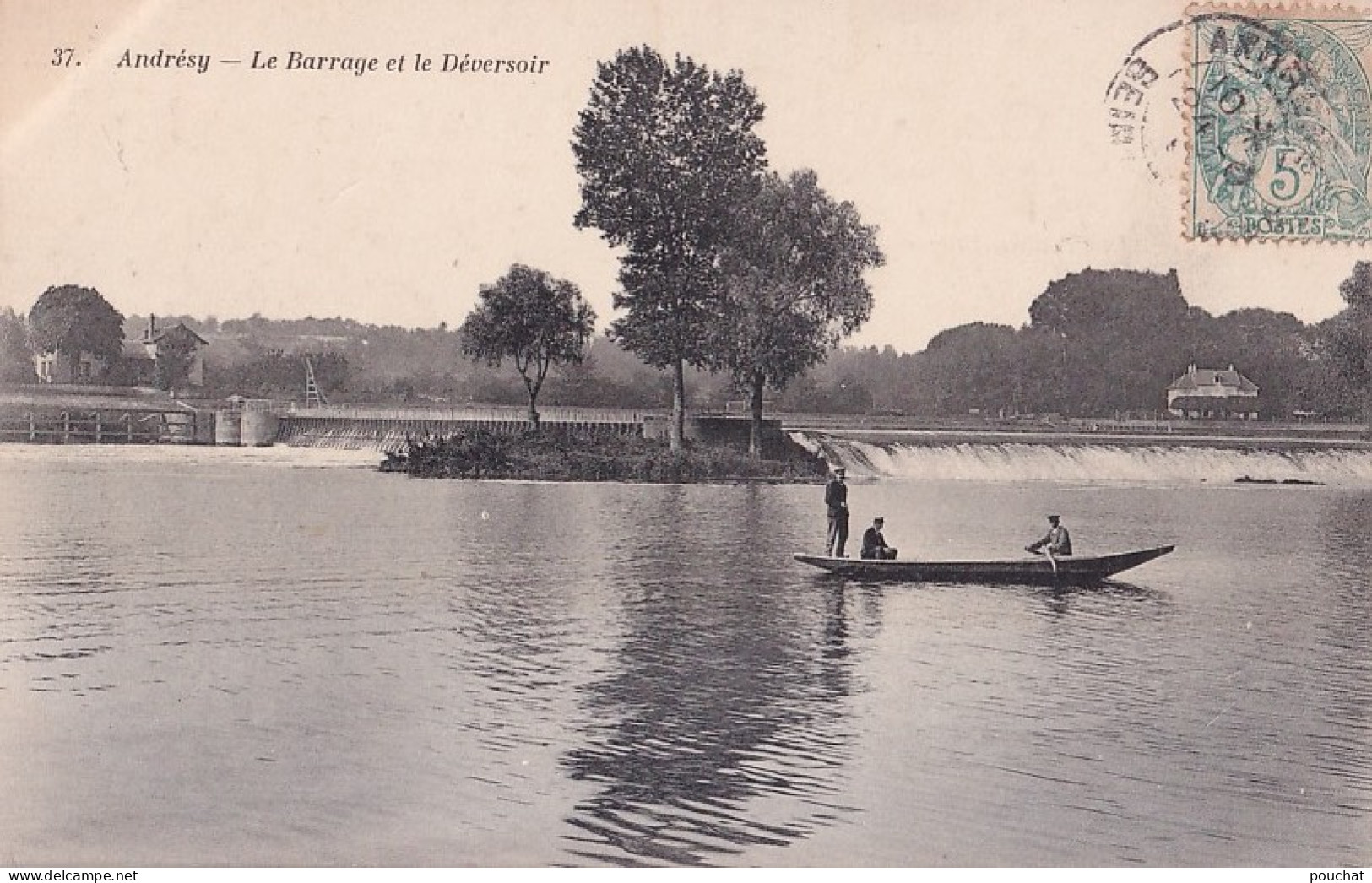 R1-78) ANDRESY - LE BARRAGE ET LE DEVERSOIR - ANIMEE - EN  1907   - Andresy