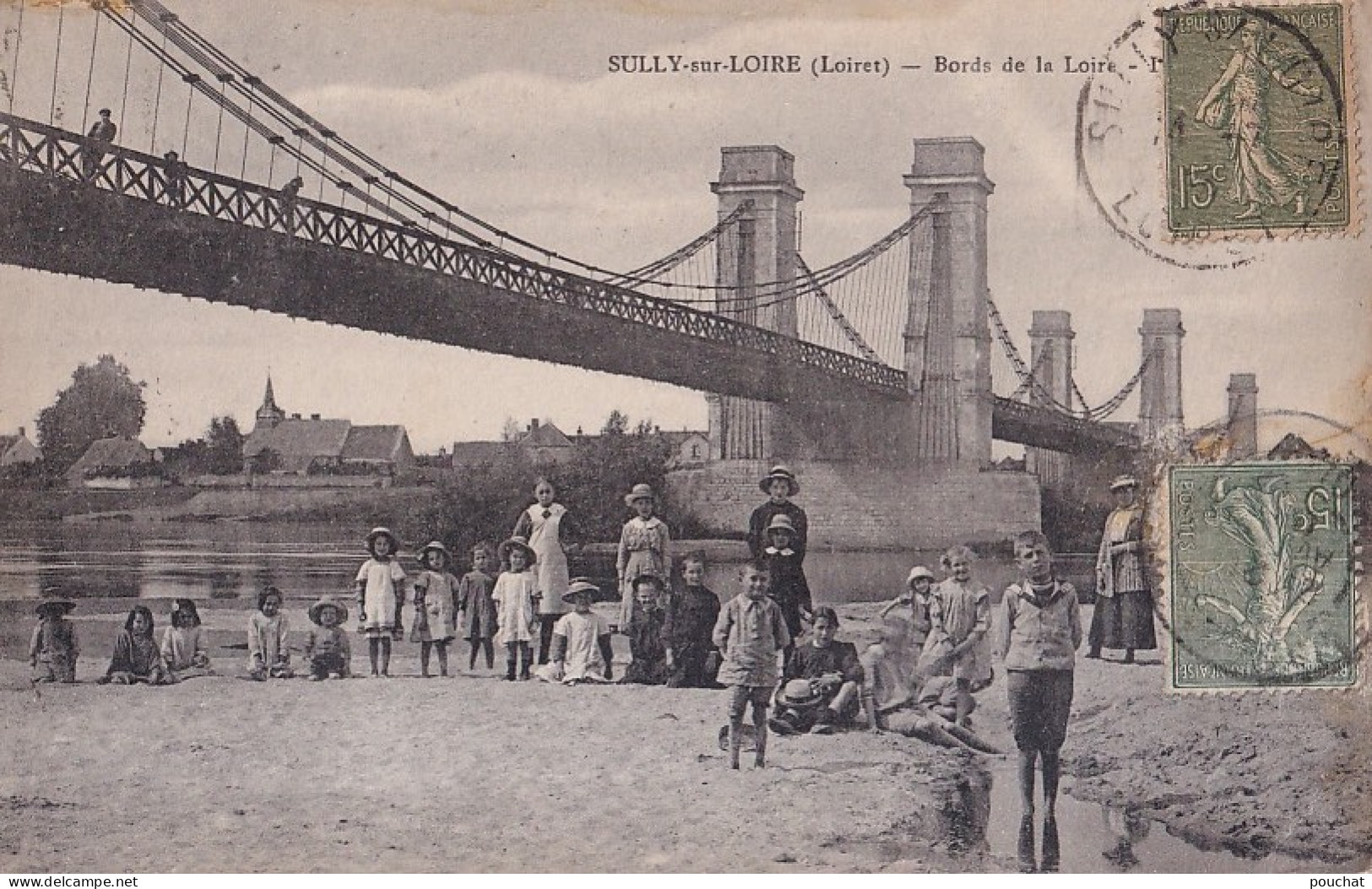 R6-45) SULLY  SUR  LOIRE - LOIRE BORDS DE LA LOIRE - ANIMEE - HABITANTS  - EN  1918 - Sully Sur Loire