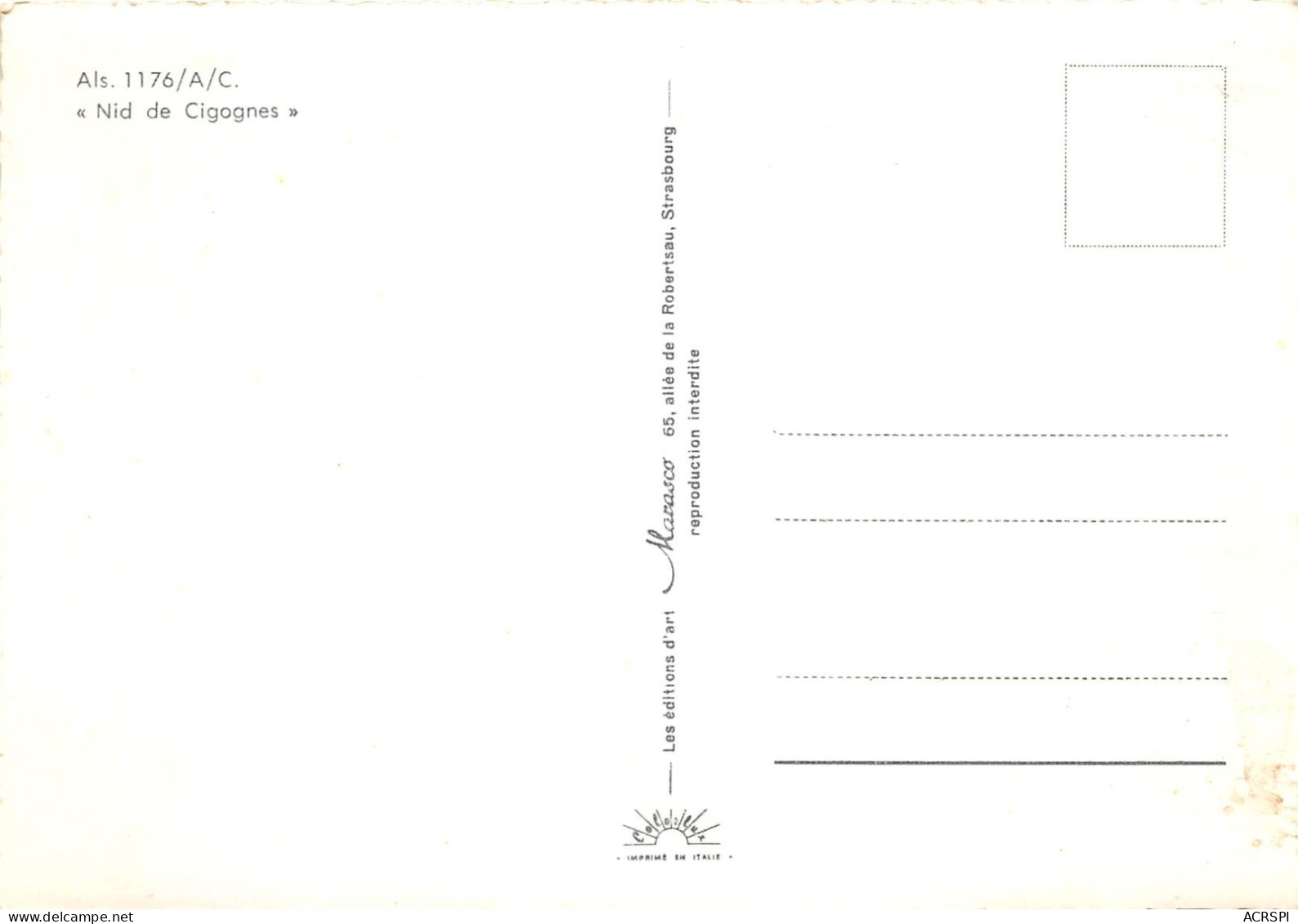 Souvenir D ALSACE Nid De Cigognes 10(scan Recto-verso) MA553 - Alsace