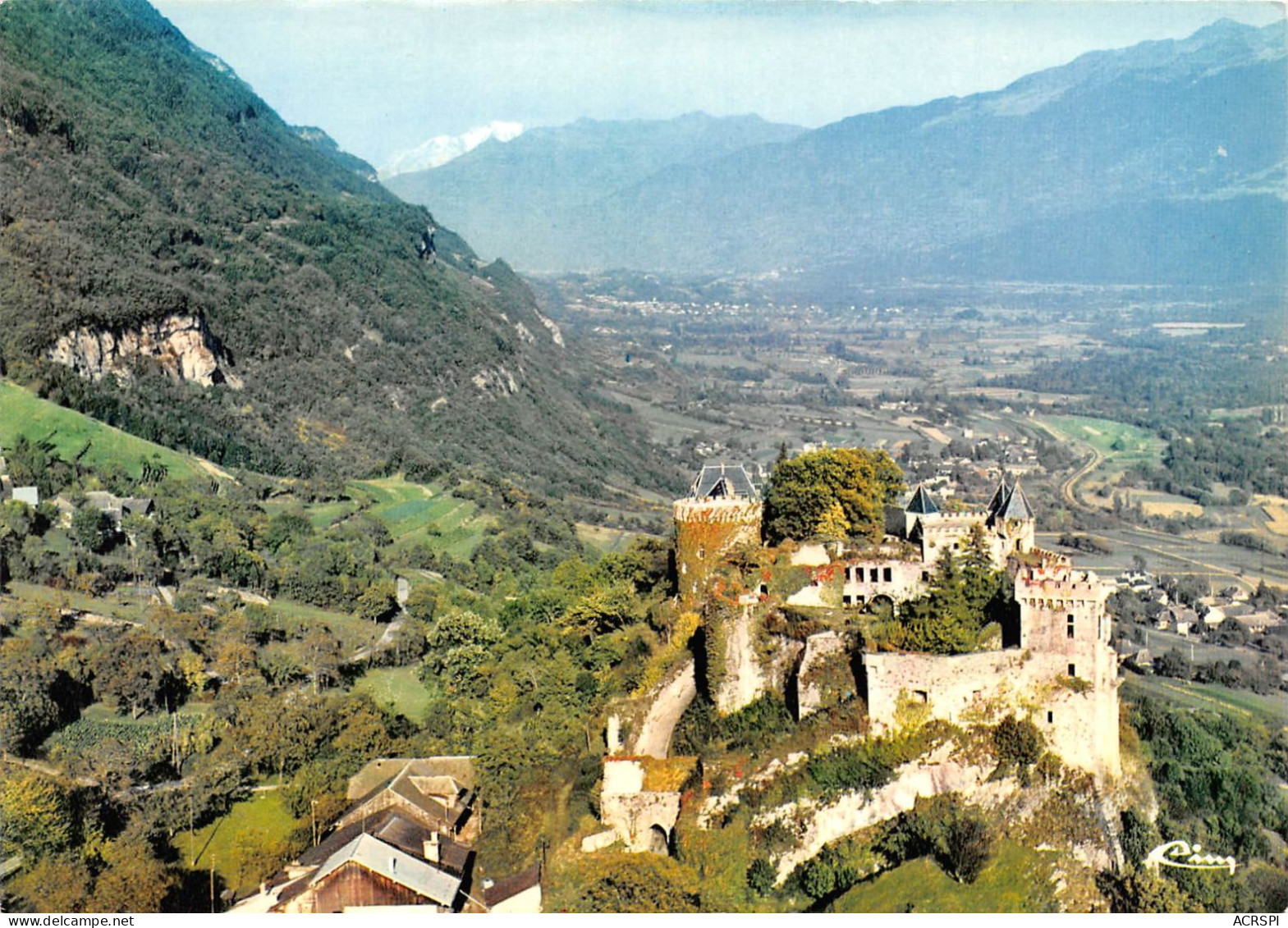 ST PIERRE D ALBIGNY Vue Aerienne Le Chateau De Miolans Au Fond Le Mont Blanc 8(scan Recto-verso) MA583 - Saint Pierre D'Albigny