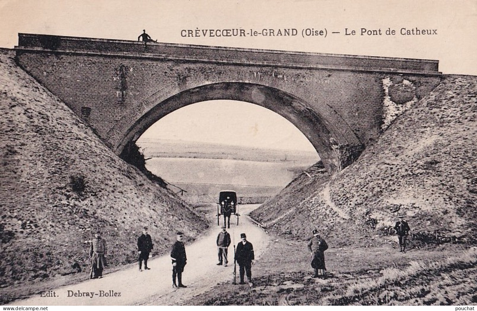 R11-60) CREVECOEUR LE GRAND - OISE - PONT DE CATHEUX  - ANIMEE - ATTELAGE - MILITAIRES - ( 2 SCANS ) - Crevecoeur Le Grand