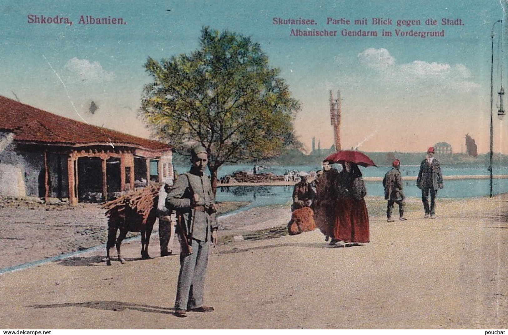 R19- SHKODRA - ALBANIEN - ALBANIE -  SKUTARISEE -  PARIE MIT BLICK GEGEN DIE STADT - ( 2 SCANS ) - Albanië