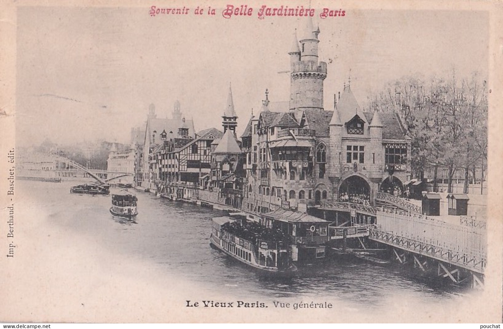 R20-75) PARIS - LE VIEUX PARIS - VUE GENERALE - PUBLICITE  BELLE JARDINIERE PARIS - EN 1902 - ( 2 SCANS ) - La Seine Et Ses Bords