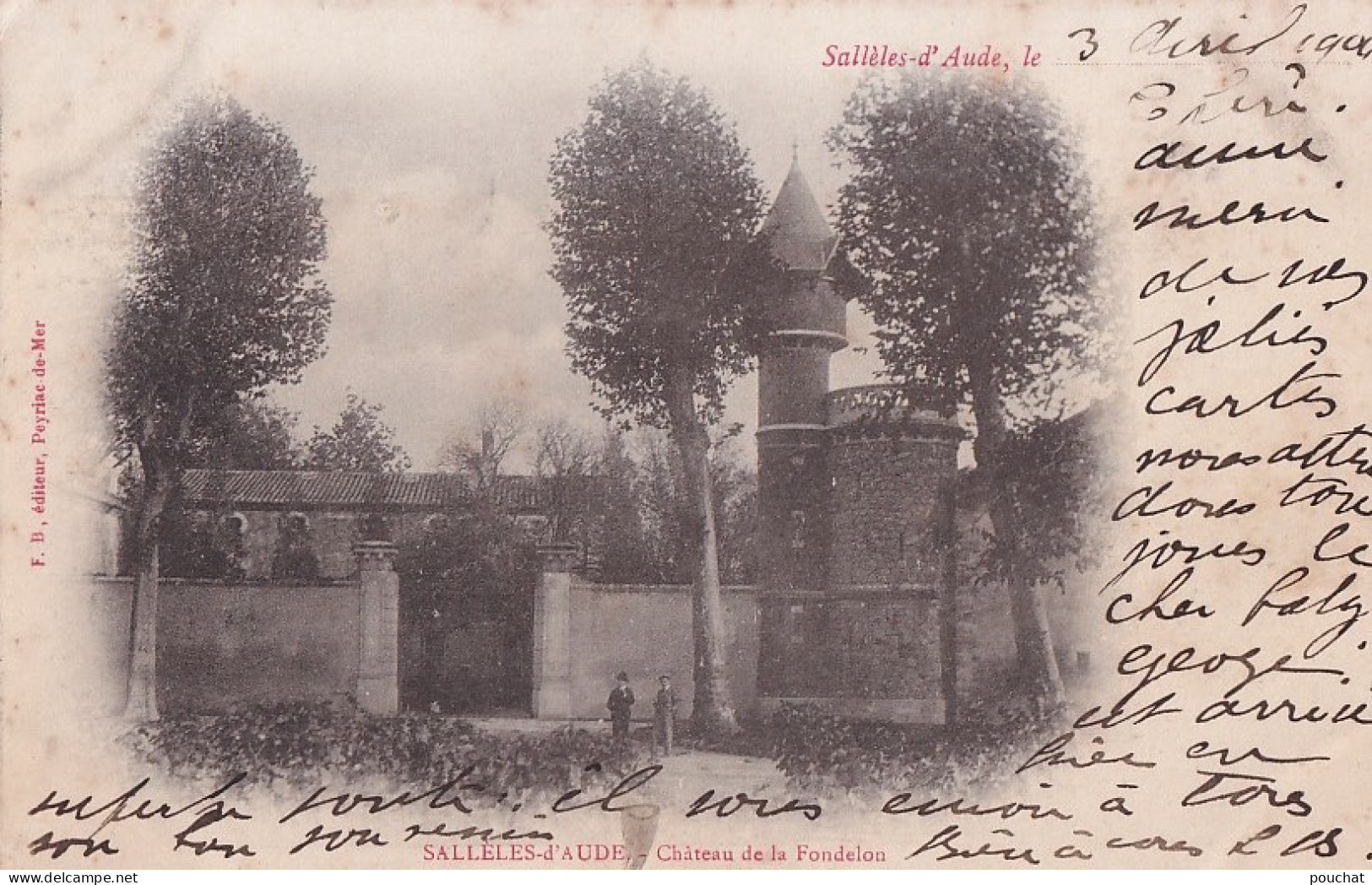 R21-11) SALLELES D 'AUDE - CHATEAU DE LA FONDELON  - EN  1904 - ( 2 SCANS ) - Salleles D'Aude