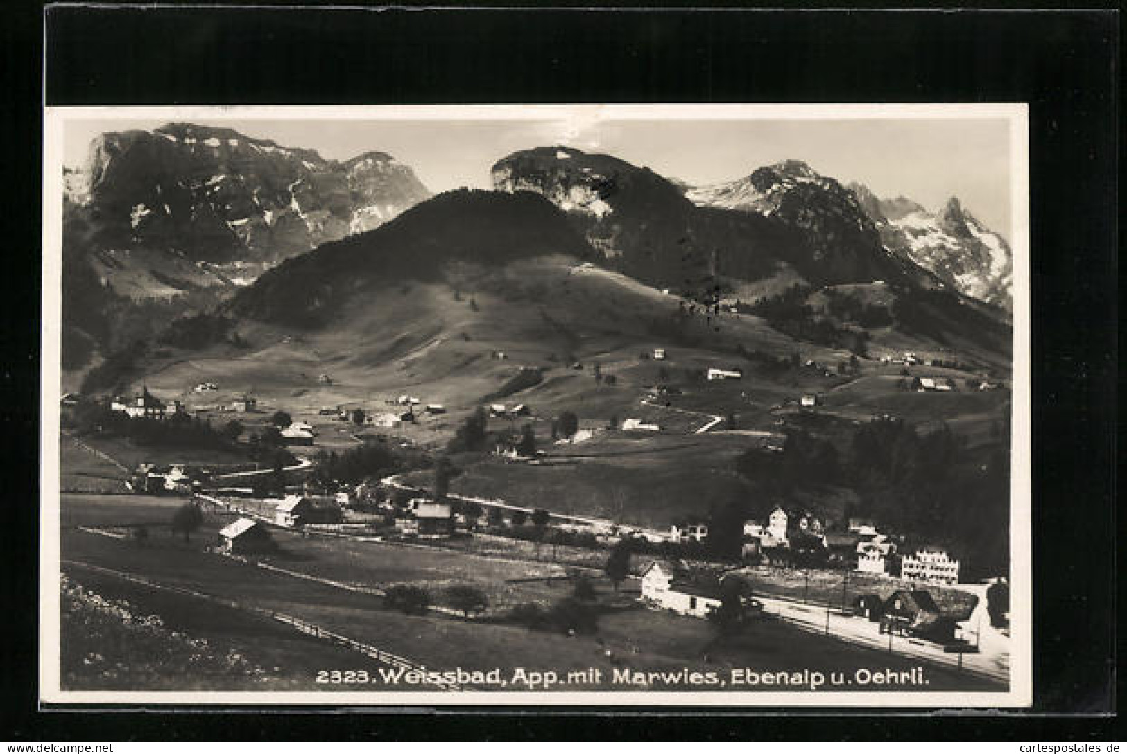 AK Weissbad, Gesamtansicht Mit Marwies, Ebenalp Und Oehrli  - Weissbad 