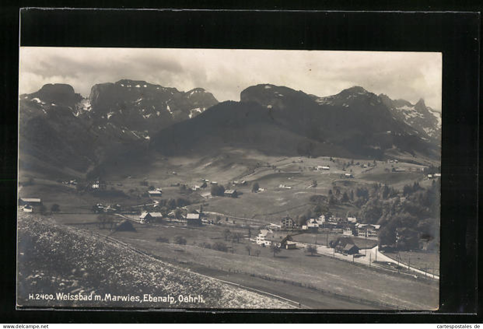 AK Weissbad, Panorama Mit Marwies, Ebenalp Und Oehrli  - Weissbad 