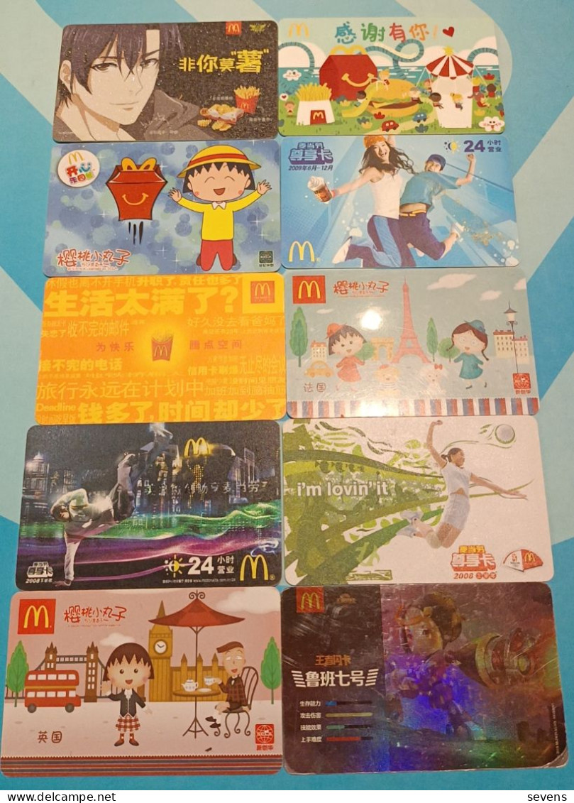 China McDonald Promotion Card,19 Pieces,including Two Duplicates, One HK Membership Card - Ohne Zuordnung