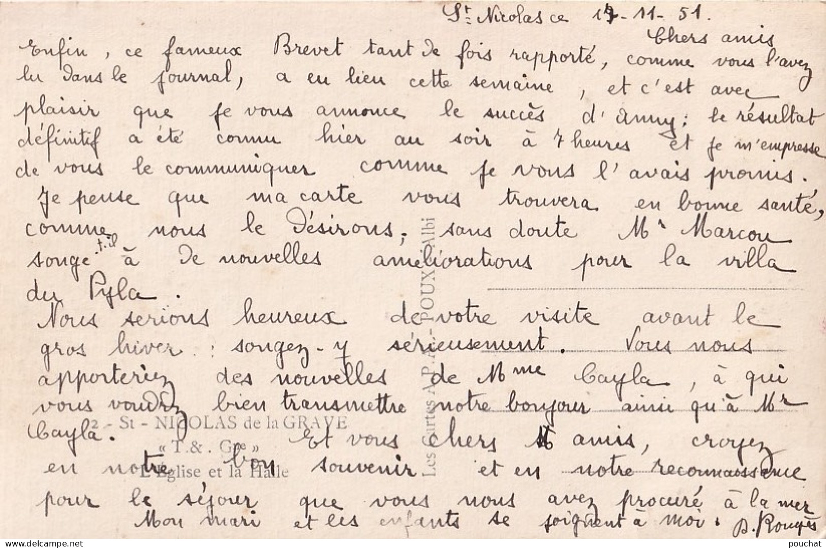 R24-82) SAINT  NICOLAS  DE LA  GRAVE - TARN ET GARONNE - L '  EGLISE  ET  LA  HALLE  -  ( 2 SCANS ) - Saint Nicolas De La Grave