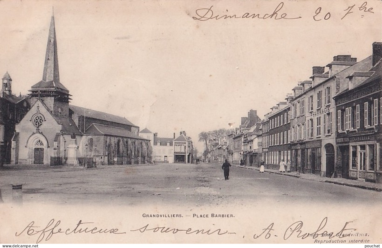 R26-60) GRANDVILLIERS - PLACE BARBIER  - EN  1903  - ( 2 SCANS ) - Grandvilliers