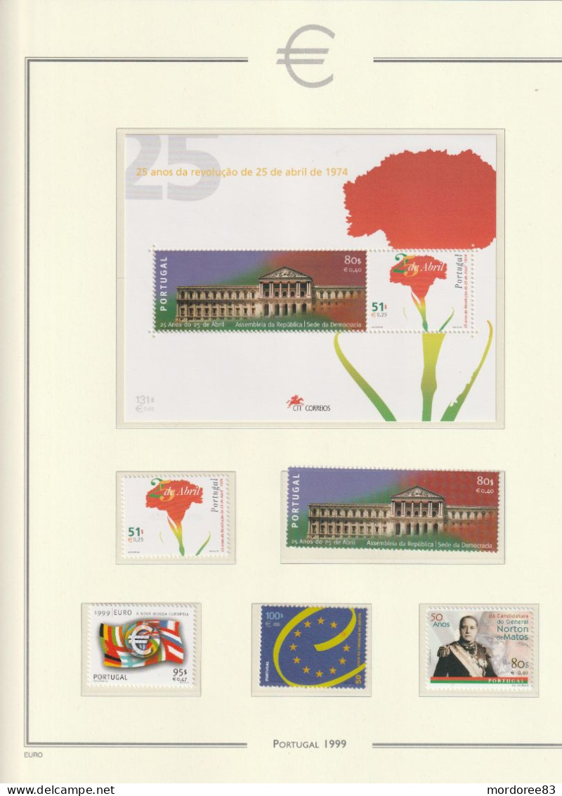 PORTUGAL ANNEE 1999 - 2000 - 2001 LOT DE TIMBRES NEUF** FACIALE FACIAL 159.50 EURO A 40% - Annate Complete