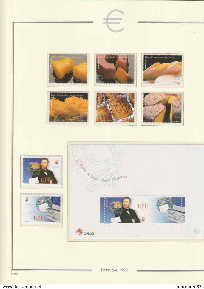 PORTUGAL ANNEE 1999 - 2000 - 2001 LOT DE TIMBRES NEUF** FACIALE FACIAL 159.50 EURO A 40%