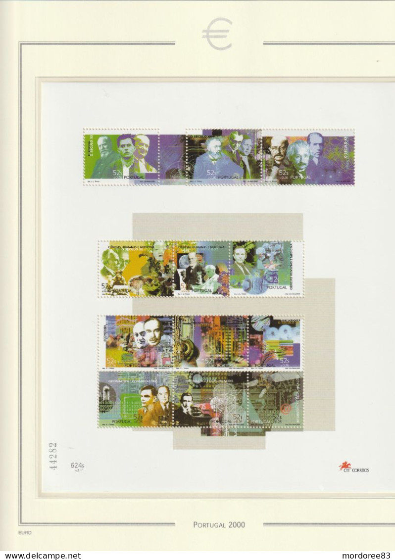 PORTUGAL ANNEE 1999 - 2000 - 2001 LOT DE TIMBRES NEUF** FACIALE FACIAL 159.50 EURO A 40%