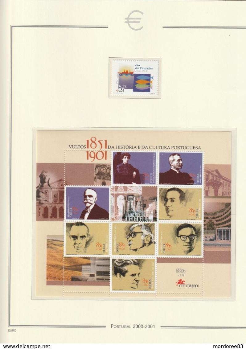 PORTUGAL ANNEE 1999 - 2000 - 2001 LOT DE TIMBRES NEUF** FACIALE FACIAL 159.50 EURO A 40%