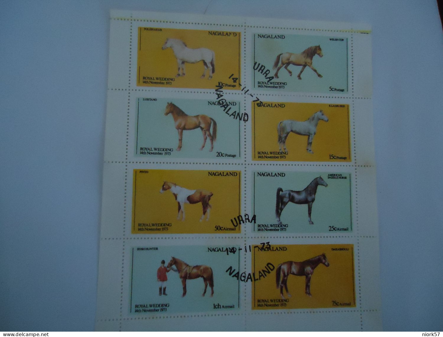 NAGALAND  USED SHEET ANIMALS  HOSHES HORSH - Caballos