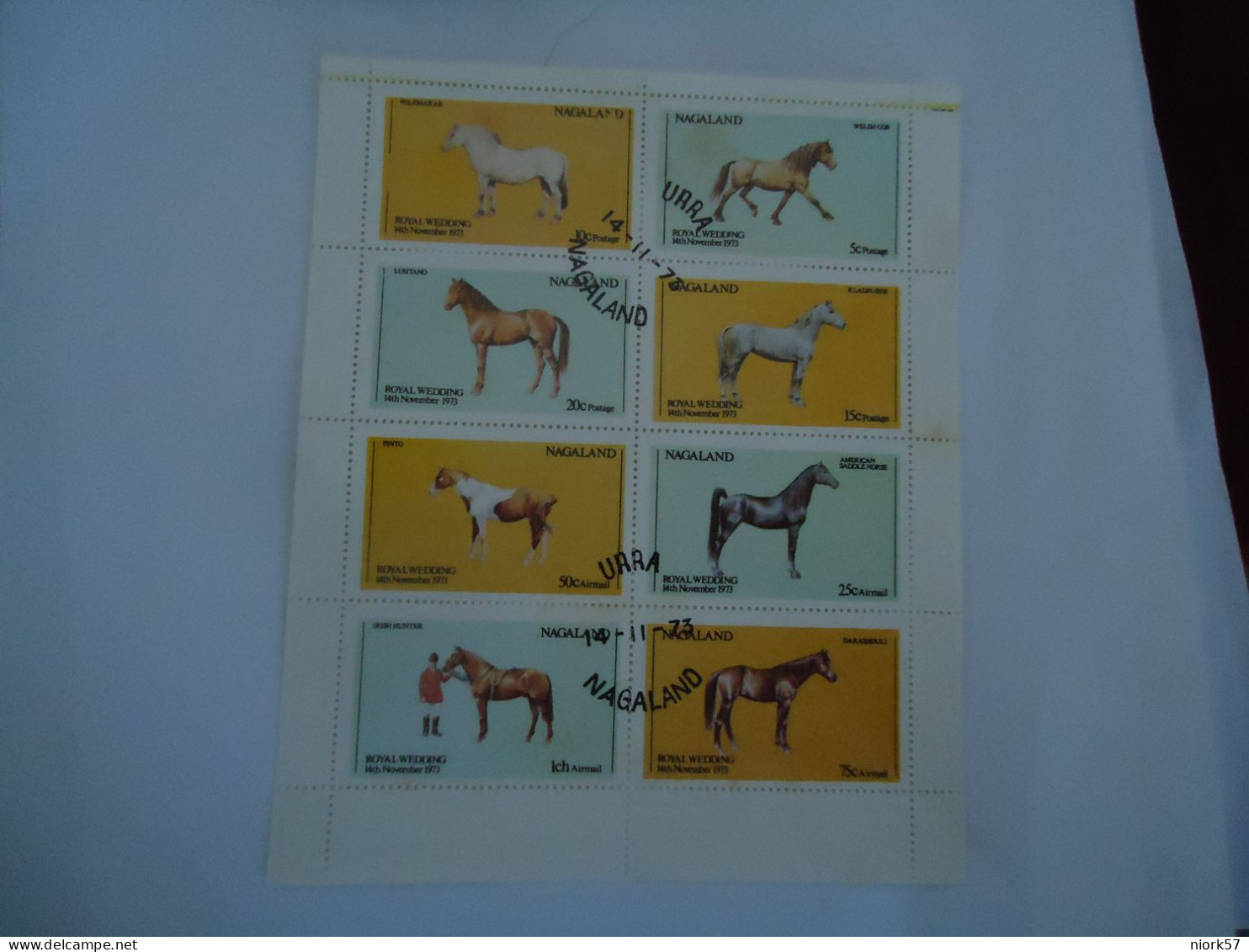 NAGALAND  USED SHEET ANIMALS  HOSHES HORSH - Caballos