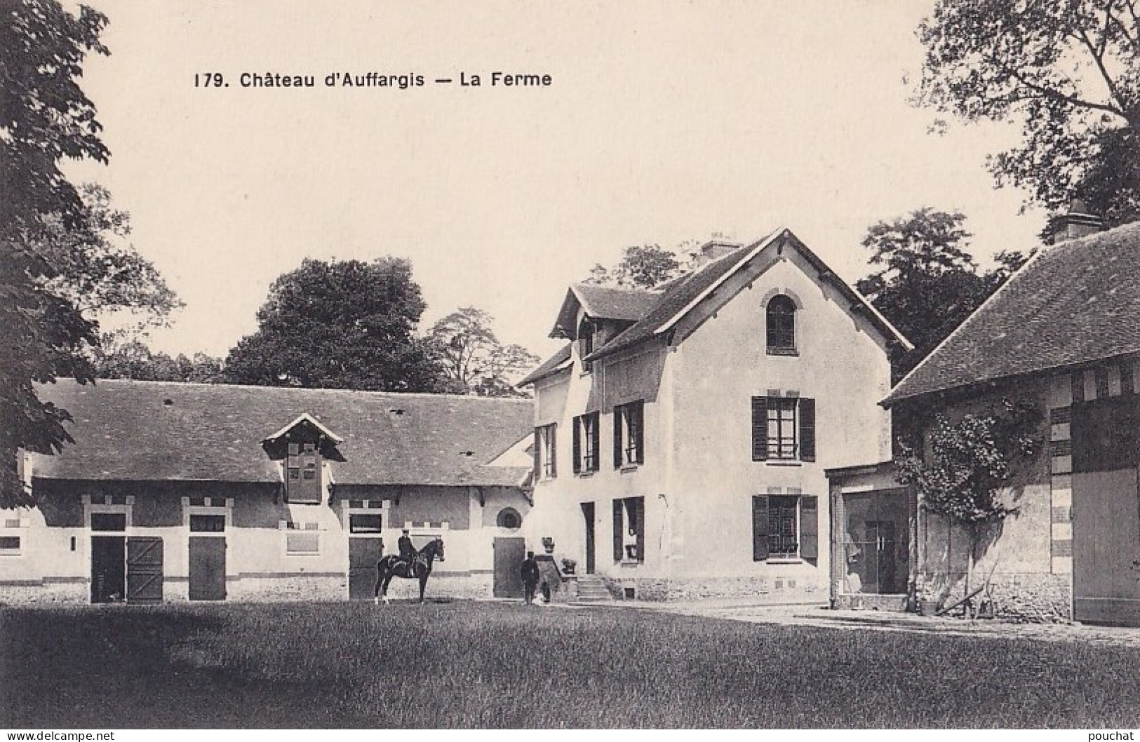 R31-78) AUFFARGIS - LE CHATEAU - LA FERME  - CAVALIER  - EDIT. LAGRANGE , RAMBOUILLET- ( 2 SCANS ) - Auffargis