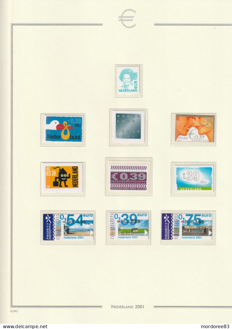 PAYS BAS NEDERLAND  ANNEE 2001 LOT DE TIMBRES NEUF** FACIALE GEZICHT 19.95 EURO A 40% - Annate Complete