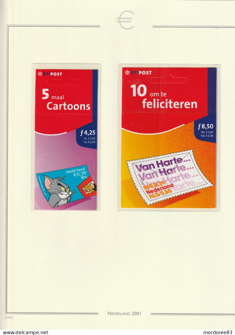 PAYS BAS NEDERLAND  ANNEE 2001 LOT DE TIMBRES NEUF** FACIALE GEZICHT 19.95 EURO A 40% - Années Complètes