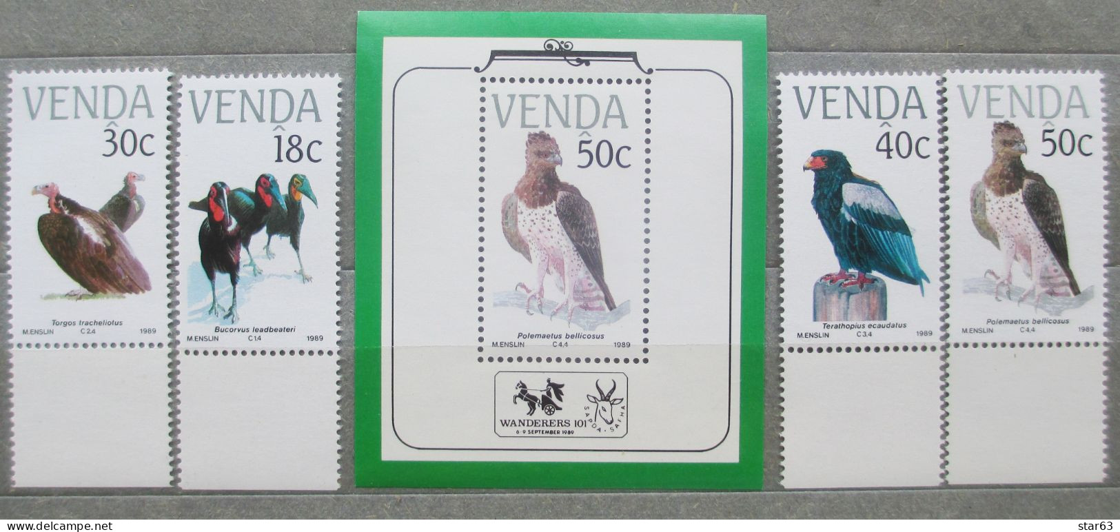 Venda  1989  Birds  4 V + S/S   MNH - Adler & Greifvögel