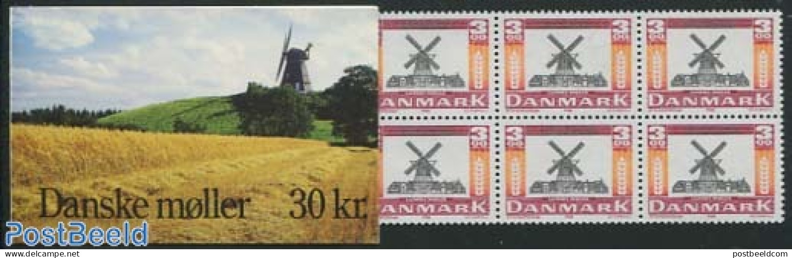 Denmark 1988 Lumby Windmill Booklet, Mint NH, Various - Stamp Booklets - Mills (Wind & Water) - Ongebruikt