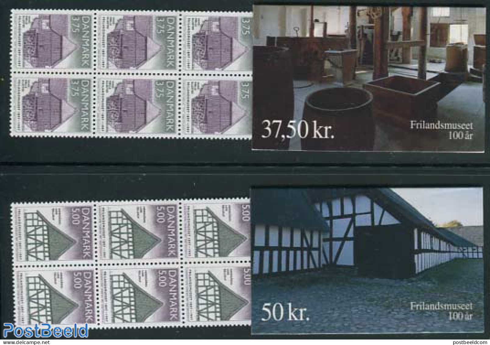 Denmark 1997 Open Air Museum 2 Booklets, Mint NH, Various - Stamp Booklets - Mills (Wind & Water) - Art - Architecture.. - Ongebruikt
