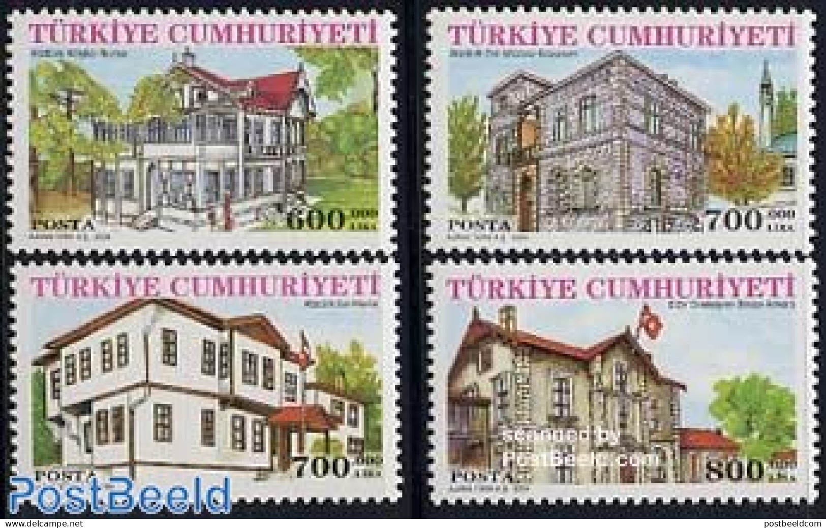 Türkiye 2004 Houses Of Ataturk 4v, Mint NH, Art - Architecture - Otros & Sin Clasificación