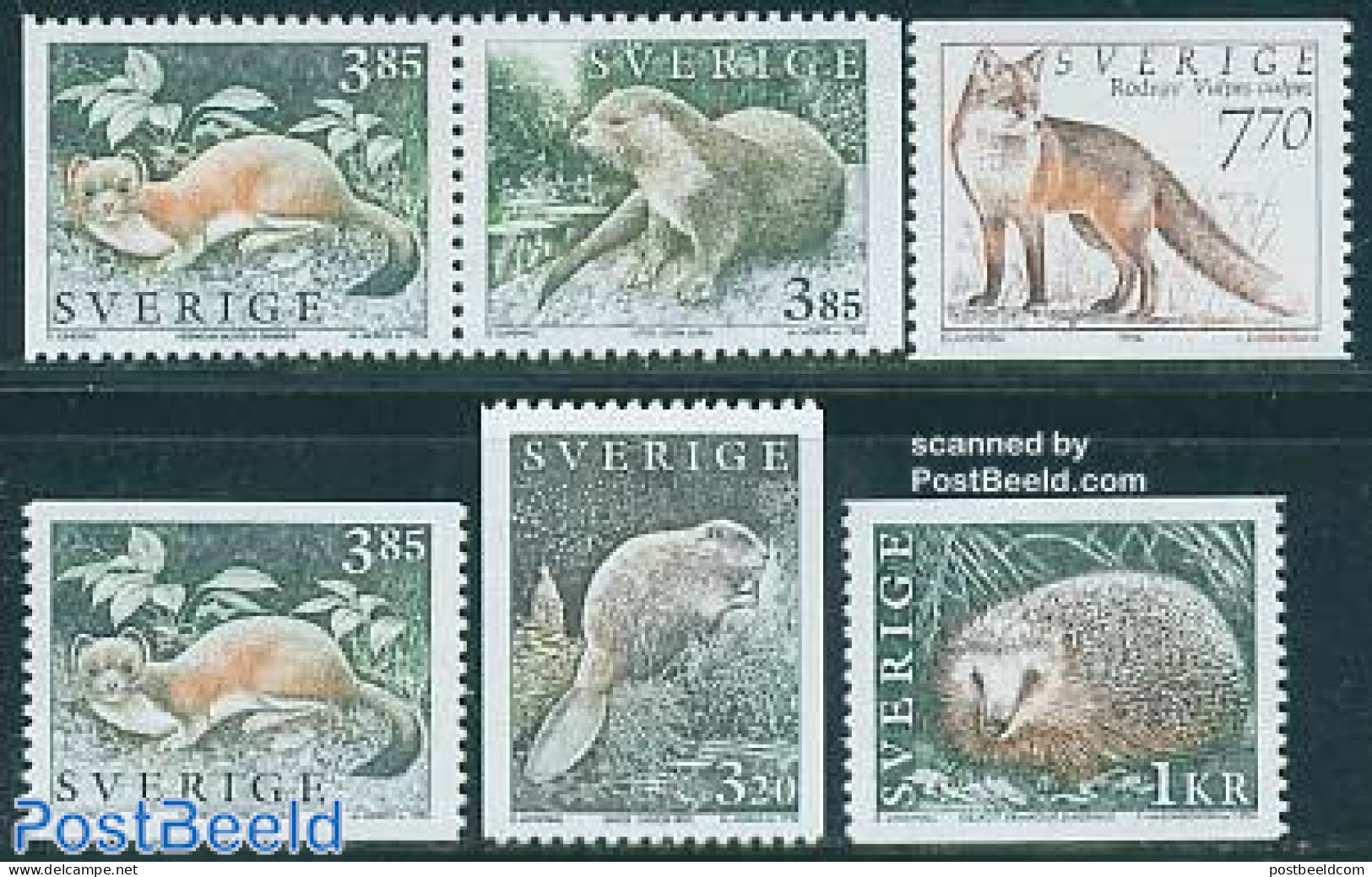 Sweden 1996 Animals 6v (4v+pair), Mint NH, Nature - Animals (others & Mixed) - Hedgehog - Unused Stamps