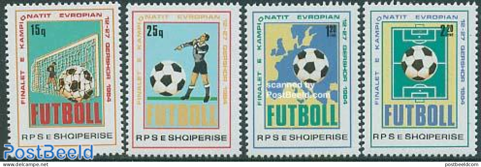 Albania 1984 European Football Games 4v, Mint NH, History - Sport - Europa Hang-on Issues - Football - Europese Gedachte