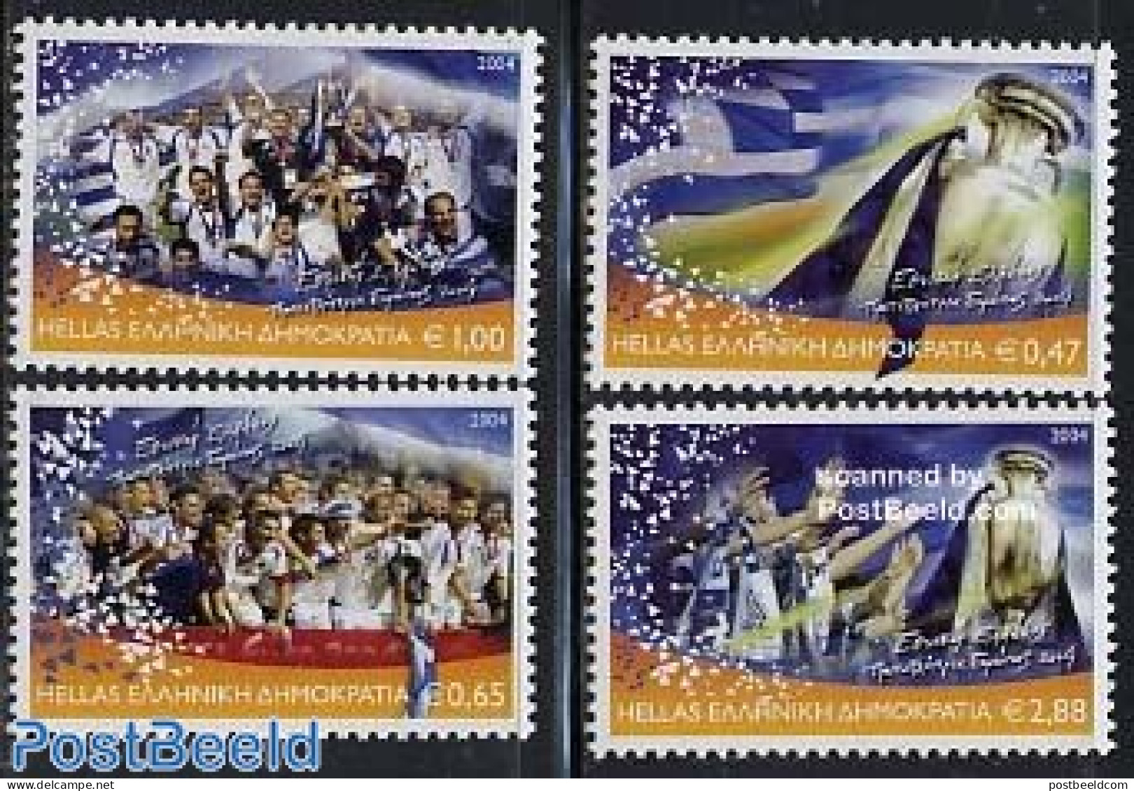 Greece 2004 European Football Champion 4v, Mint NH, Sport - Football - Unused Stamps