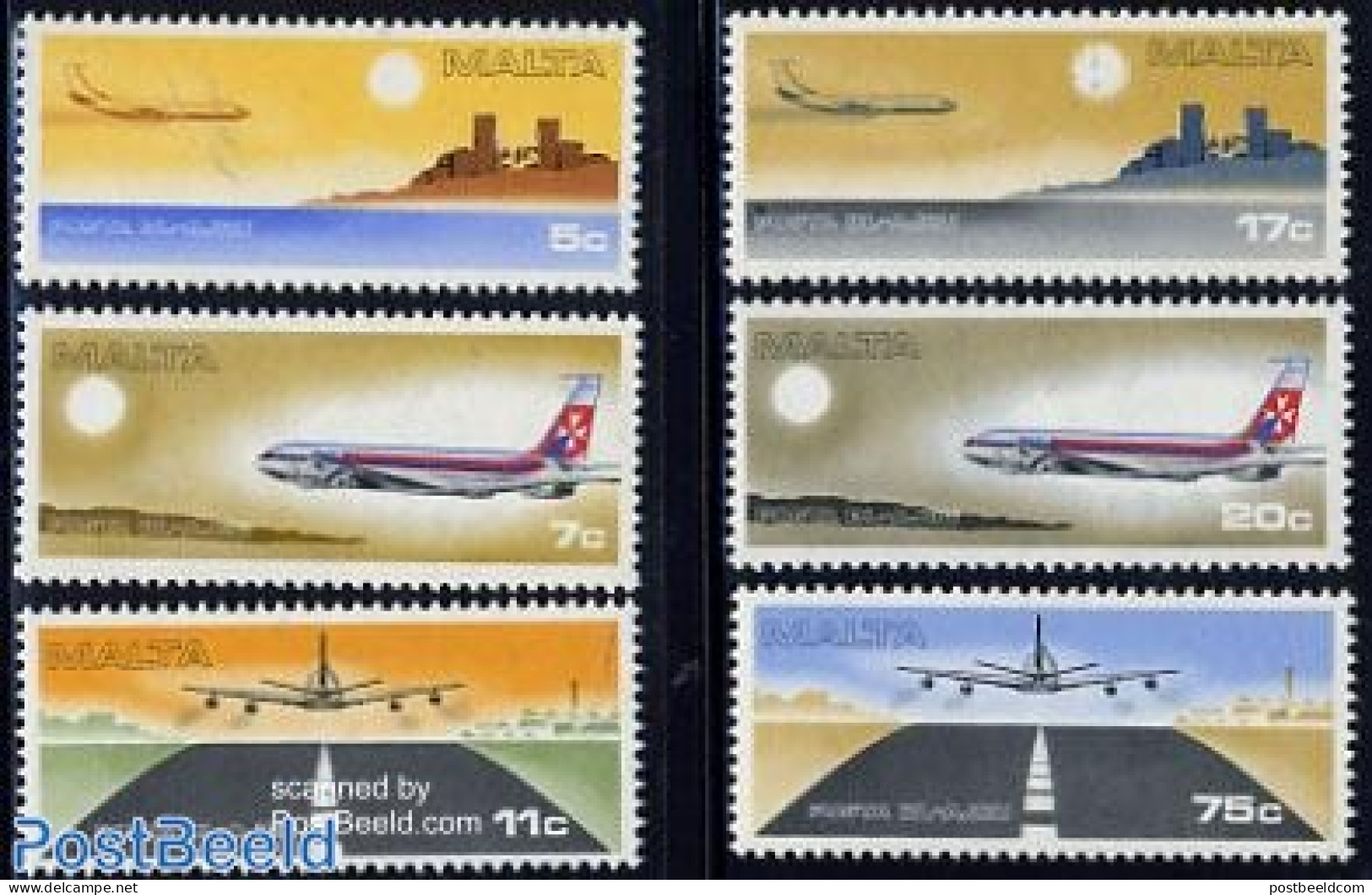 Malta 1978 Aeroplanes 6v, Mint NH, Transport - Aircraft & Aviation - Airplanes