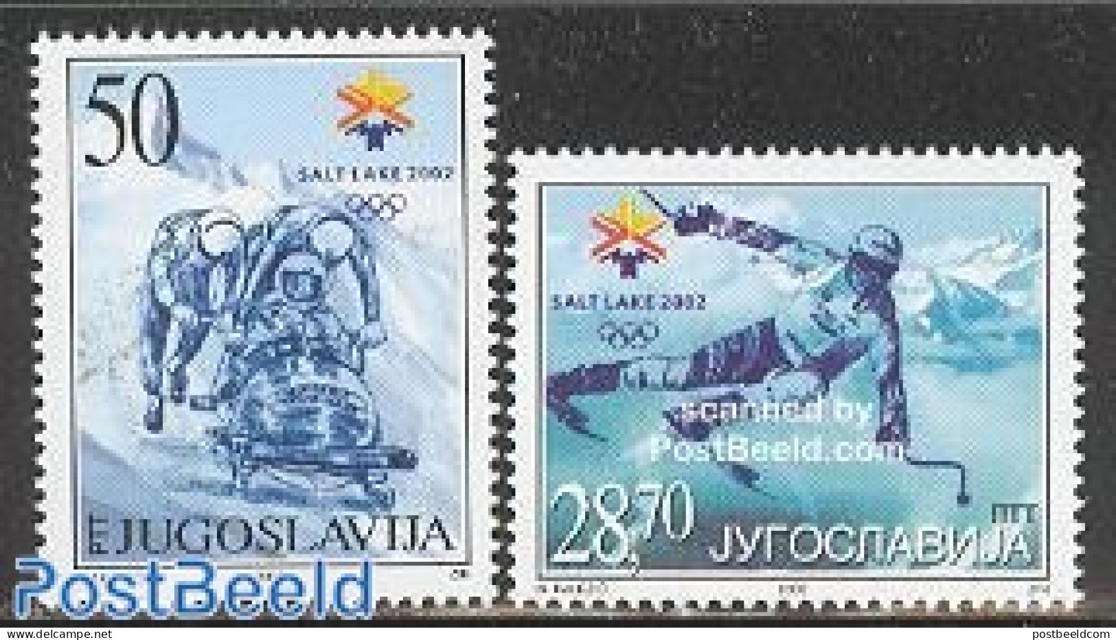 Yugoslavia 2002 Olympic Winter Games Salt Lake City 2v, Mint NH, Sport - (Bob) Sleigh Sports - Olympic Winter Games - .. - Neufs