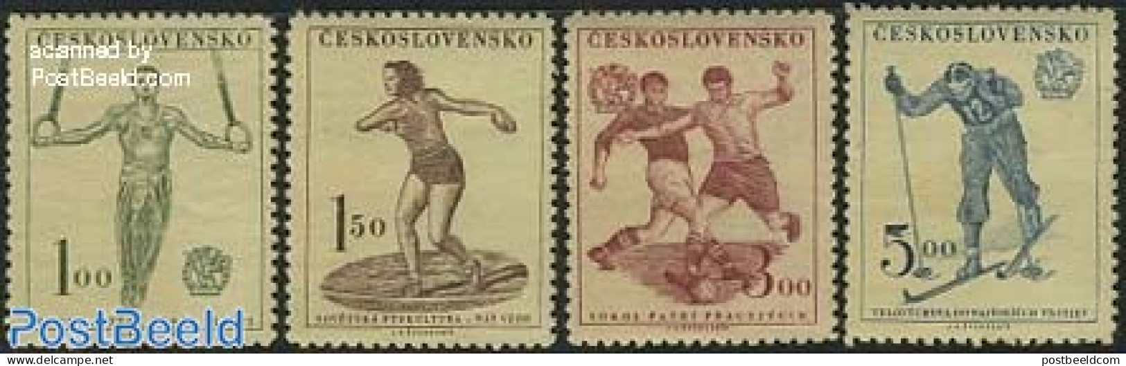 Czechoslovkia 1951 Sokol Congress 4v, Mint NH, Sport - Football - Skiing - Sport (other And Mixed) - Autres & Non Classés