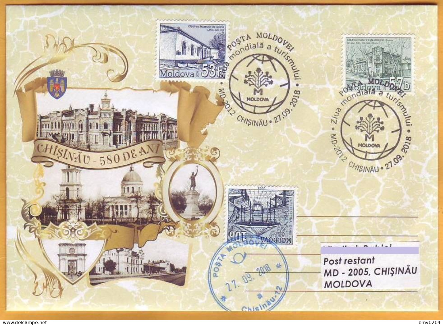 2018 Moldova Moldavie Moldau Special  Cancellation "International Tourism Day" Chisinnau - Moldavie