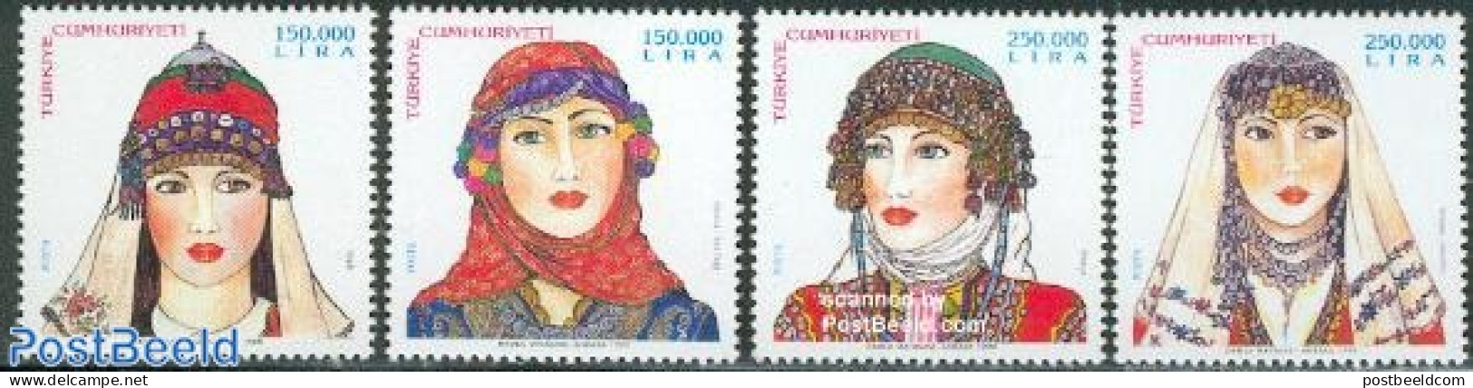 Türkiye 1999 Costumes 4v, Mint NH, Various - Costumes - Other & Unclassified