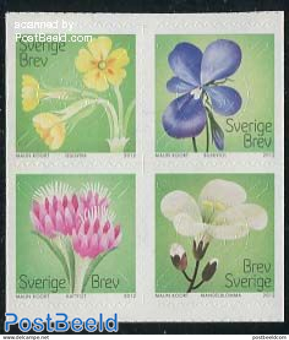 Sweden 2012 Flowers 4v S-a, Mint NH, Nature - Flowers & Plants - Nuovi