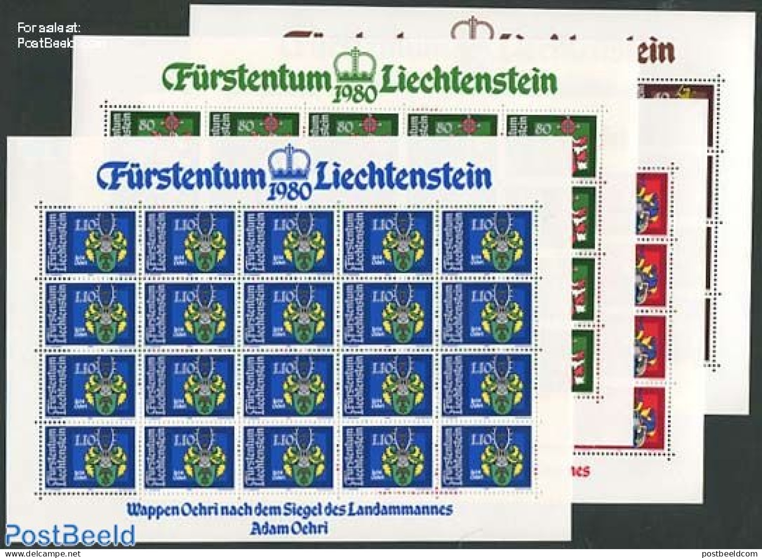 Liechtenstein 1981 Coat Of Arms 4 M/ss, Mint NH, History - Coat Of Arms - Unused Stamps