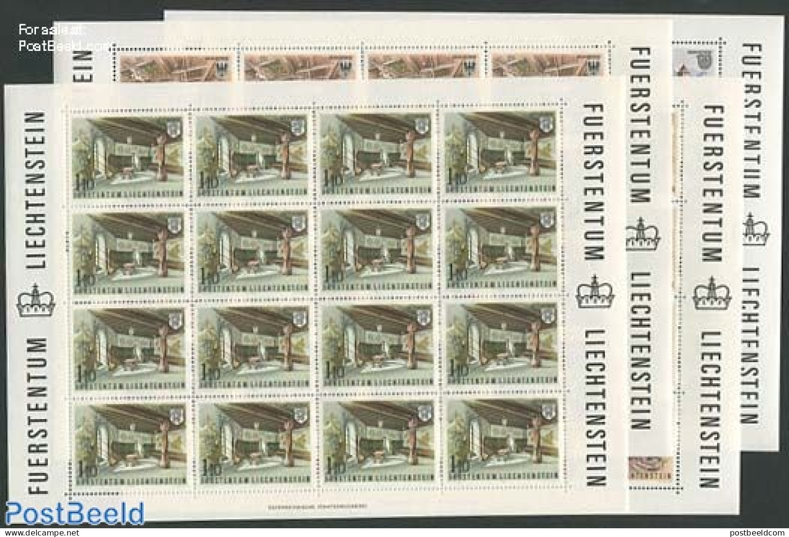 Liechtenstein 1981 Gutenberg Castle 4 M/ss, Mint NH, Art - Castles & Fortifications - Unused Stamps